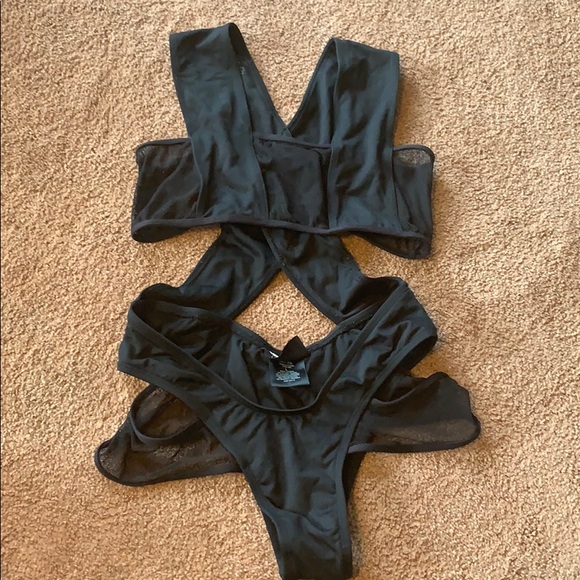 Minimale Animale The Stephanie Swimsuit Black Mesh - Picture 2 of 5